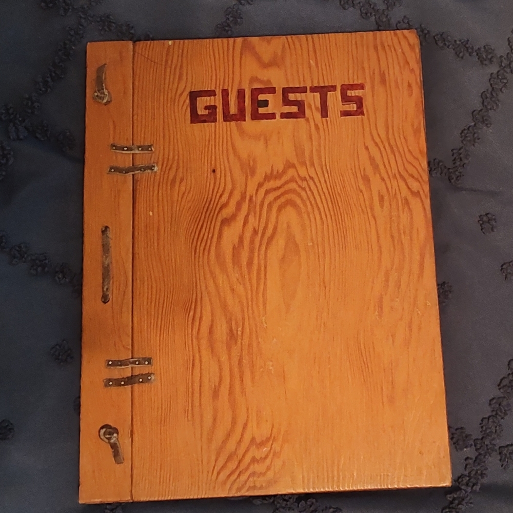 Vintage Wooden Guest Book